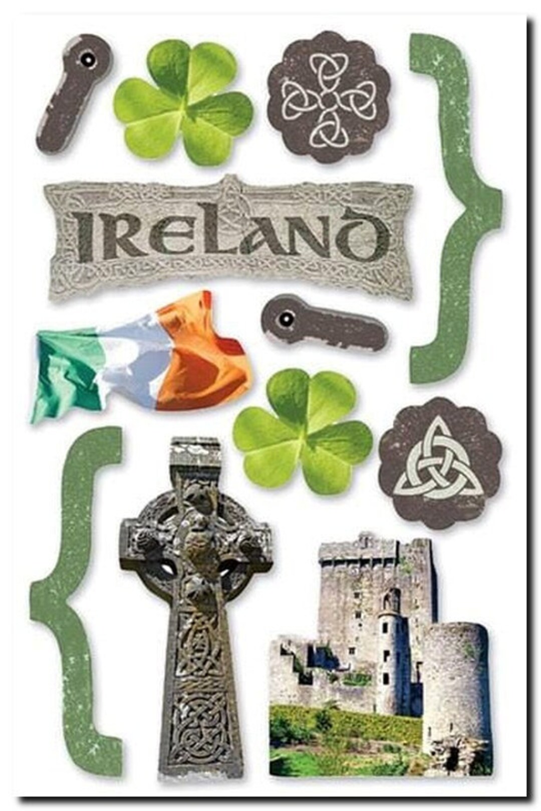 3D Ireland Stickers by Paper House Dublin Castles Emerald Isle