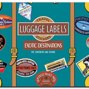Exotic destinations luggage labels travel stickers