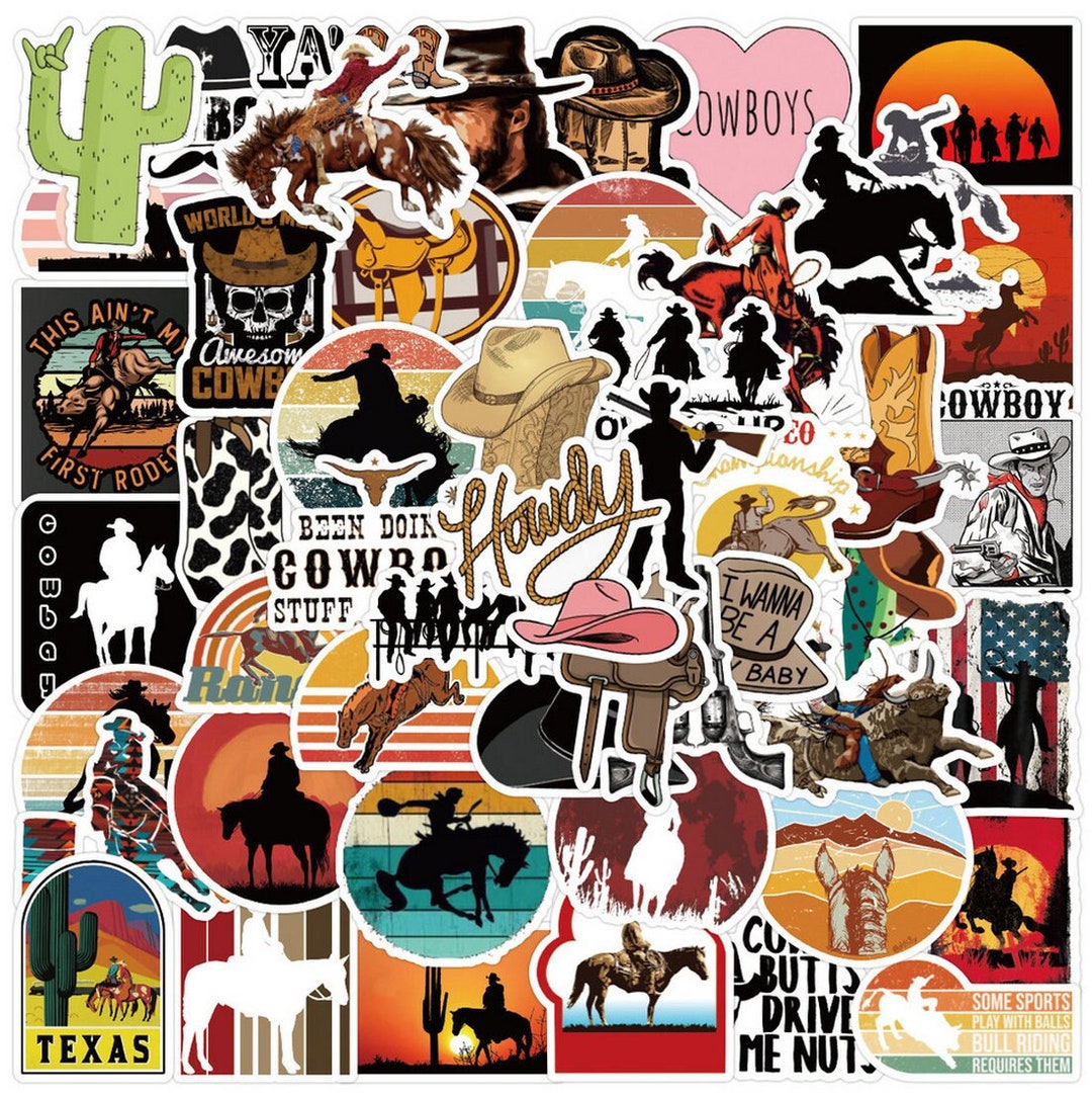 Western Cowboy Stickers Ranching Horses Cowgirls Texas Colorado Montana