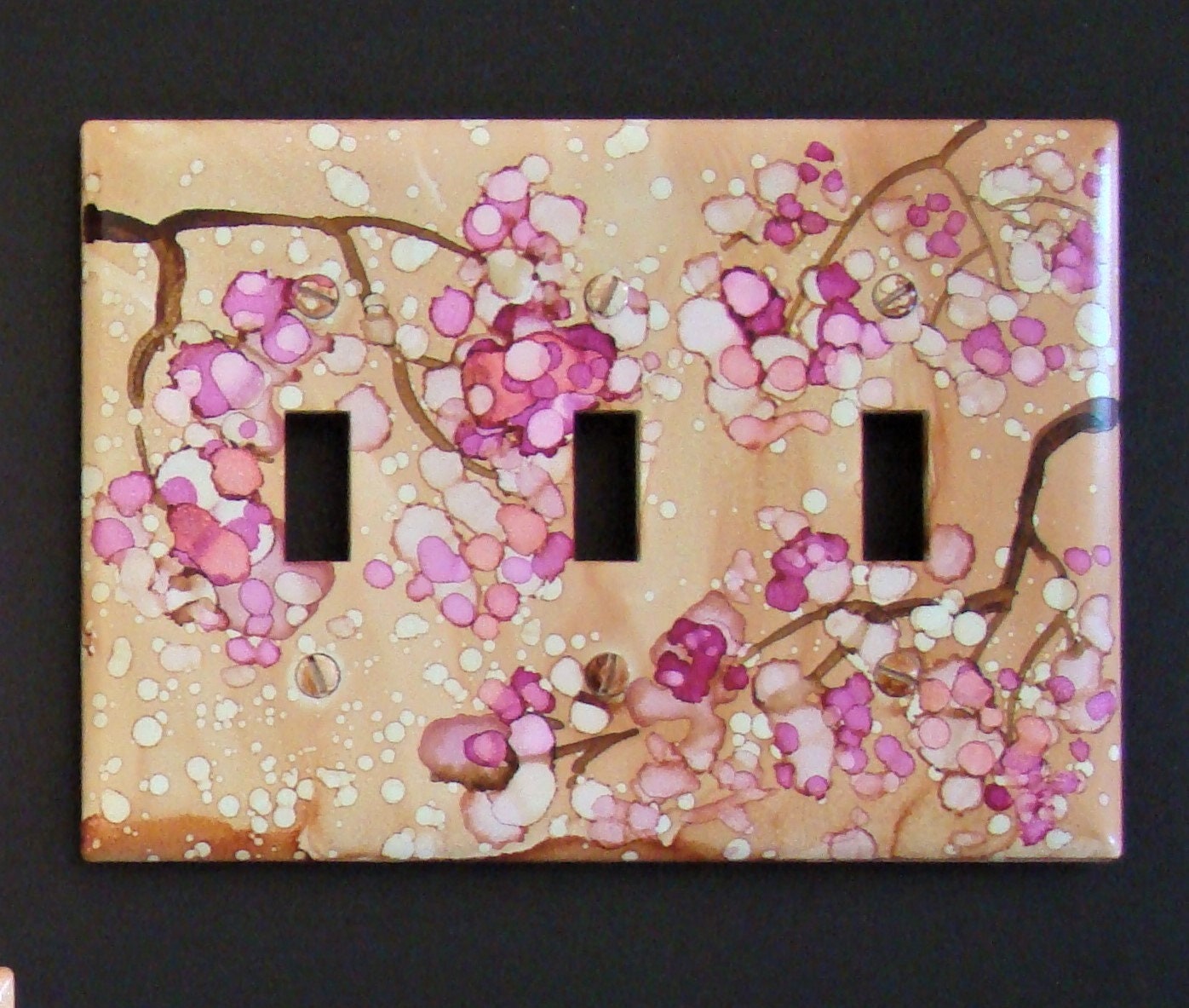 Hand Painted Floral Light Switch Plates Floral Decor Made In Etsy