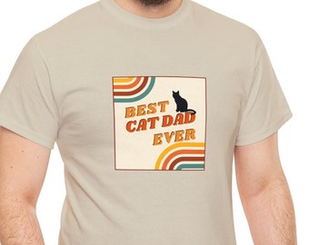 Cat daddy Retro 70s 80s black cat gifts men funny cat dad t-shirt  t-funny gift for cat dad cat lover funny best cat dad ever Birthday gift