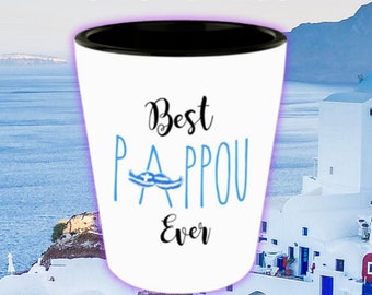 Best Pappou Ever shot glass Pappou gifts Fathers Day gift for Greek grandfather Greek Pride Greek themed gifts