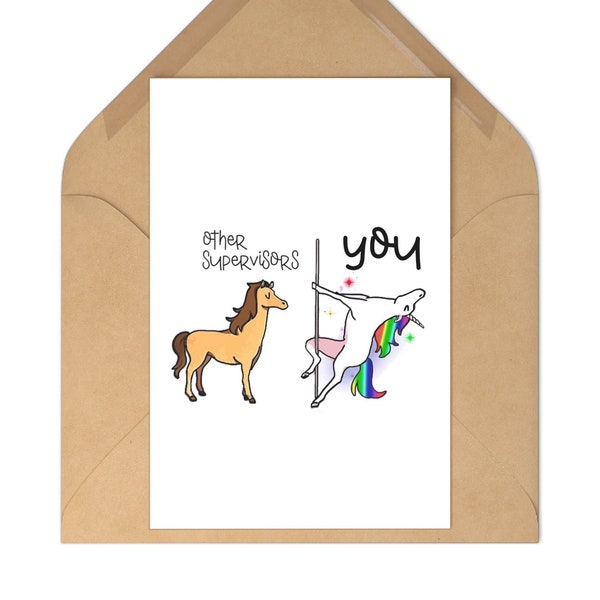 Funny Supervisor Card Other supervisors you funny card for supervisor from employee from assistant birthday card unicorn pole dancer