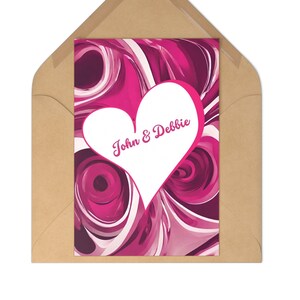 Personalised Card for Valentines Day Custom Names Vibrant Colors Heart ...