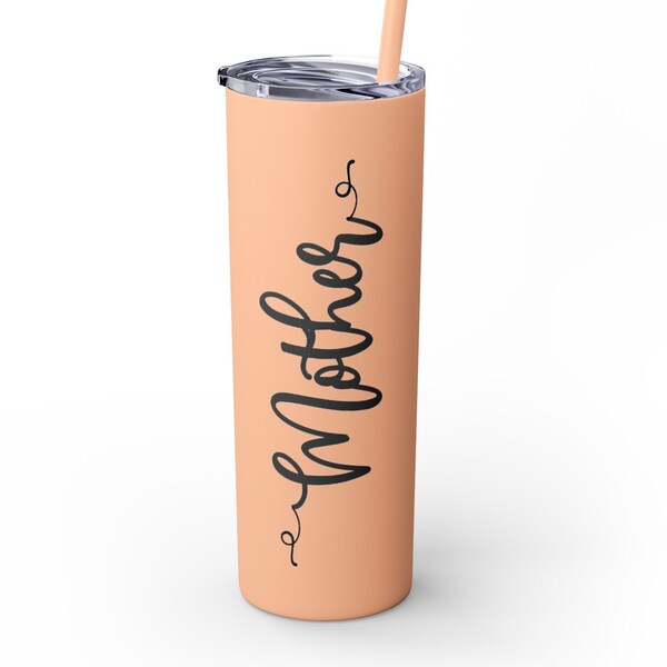 Mother Skinny tumbler Mother’s Day gift for mother from child daughter son stylish gift for mom birthday gift mother gift ideas Calligraphy