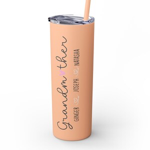 Abuela personalizada Vaso con nombres de nietos Vaso flaco Regalo del Día de la Madre para abuela abuela ideas de regalo cumpleaños