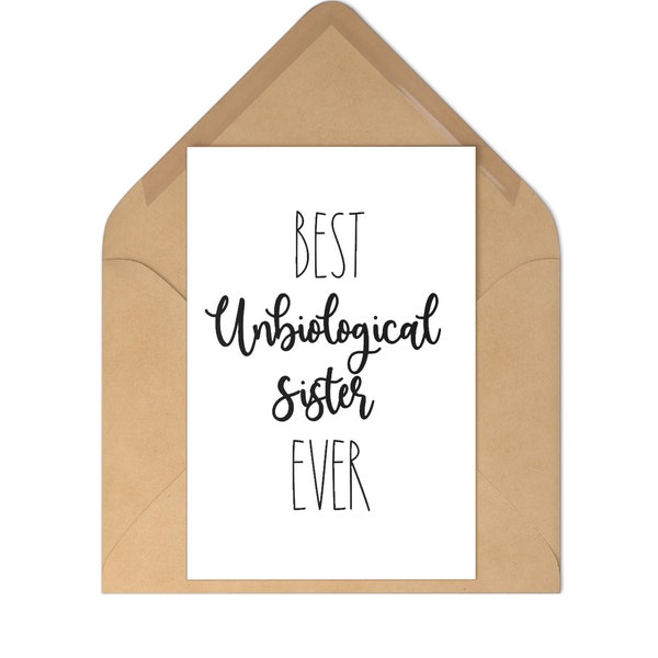 Beste unbiologische Schwester aller Zeiten für beste Freundin Seele Schwester Bestie Geburtstagskarte