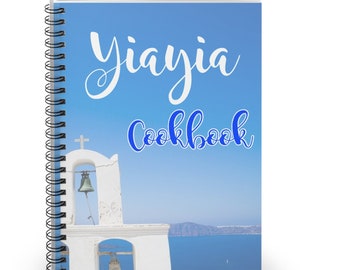 Yiayia Cookbook, gift for Greek Yiayia  greek recipe notebook for Greek food Greek pride yiayia Gift ideas Greece notebook Greek themed