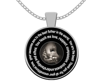 father son necklace pendants