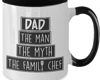 Funny Dad Mug: The Man, The Myth, The Family Chef