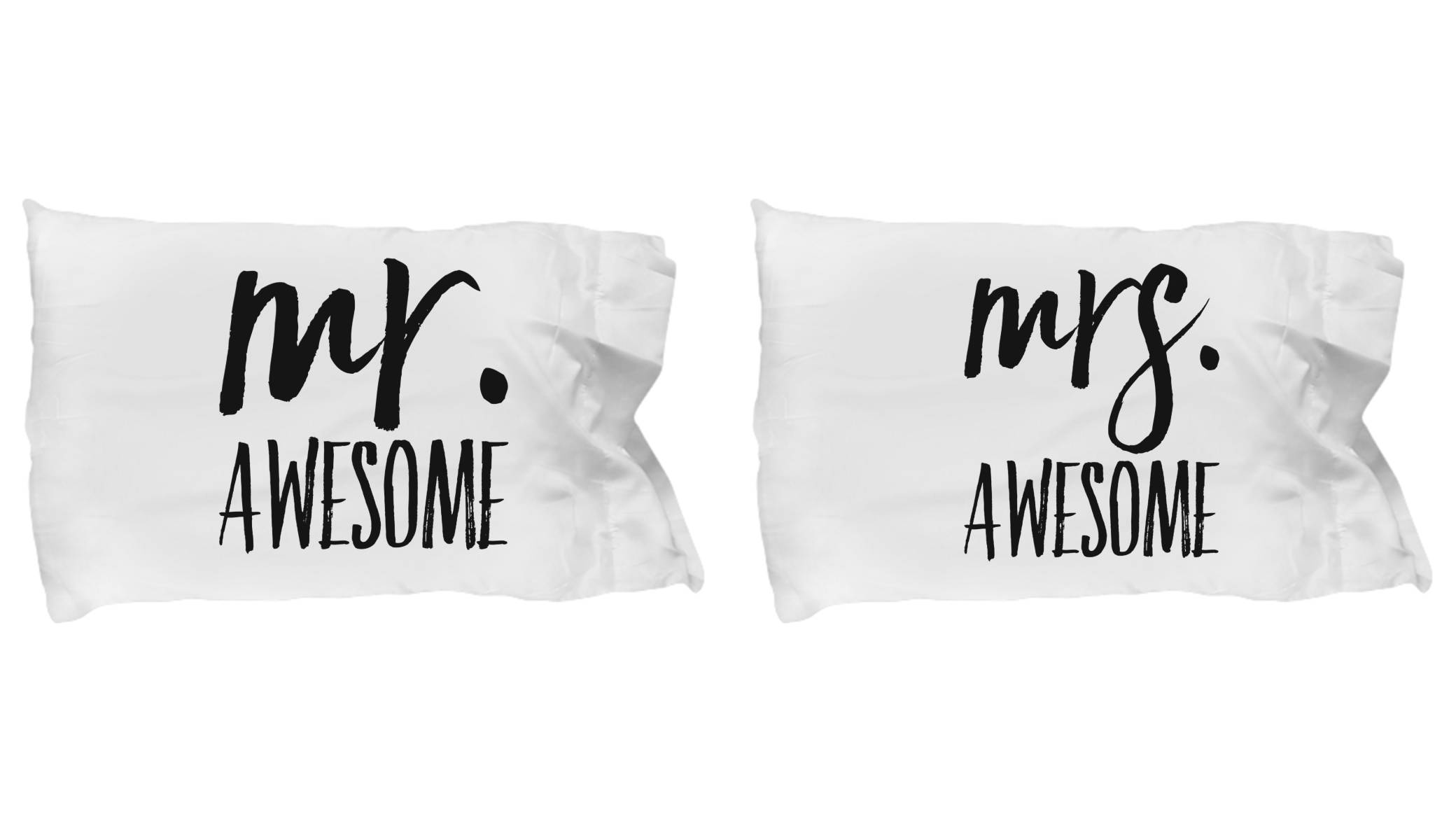 Mr Awesome And Mrs Awesome Pillowcase Couples Gift Wedding Etsy