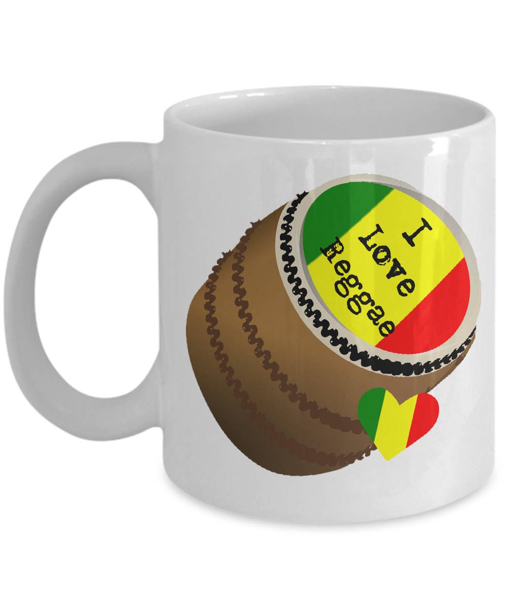 Reggae mug I love reggae bongo Jamaica ceramic coffee mug Etsy