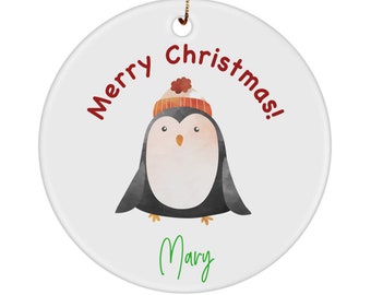 Personalized Christmas Ornament Penguin ornament with name Christmas 2022 gift for  children  Christmas decoration for Christmas tree