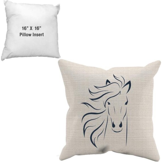 Horse Pillow Case with Insert Gift for Horse Lovers Equestrian Etsy