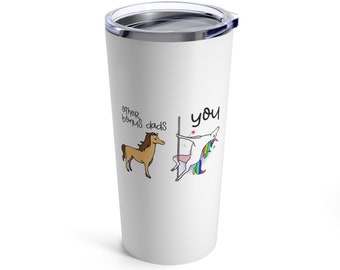 Funny Bonus Dad Tumbler, Fathers Day Gift, Unicorn Design