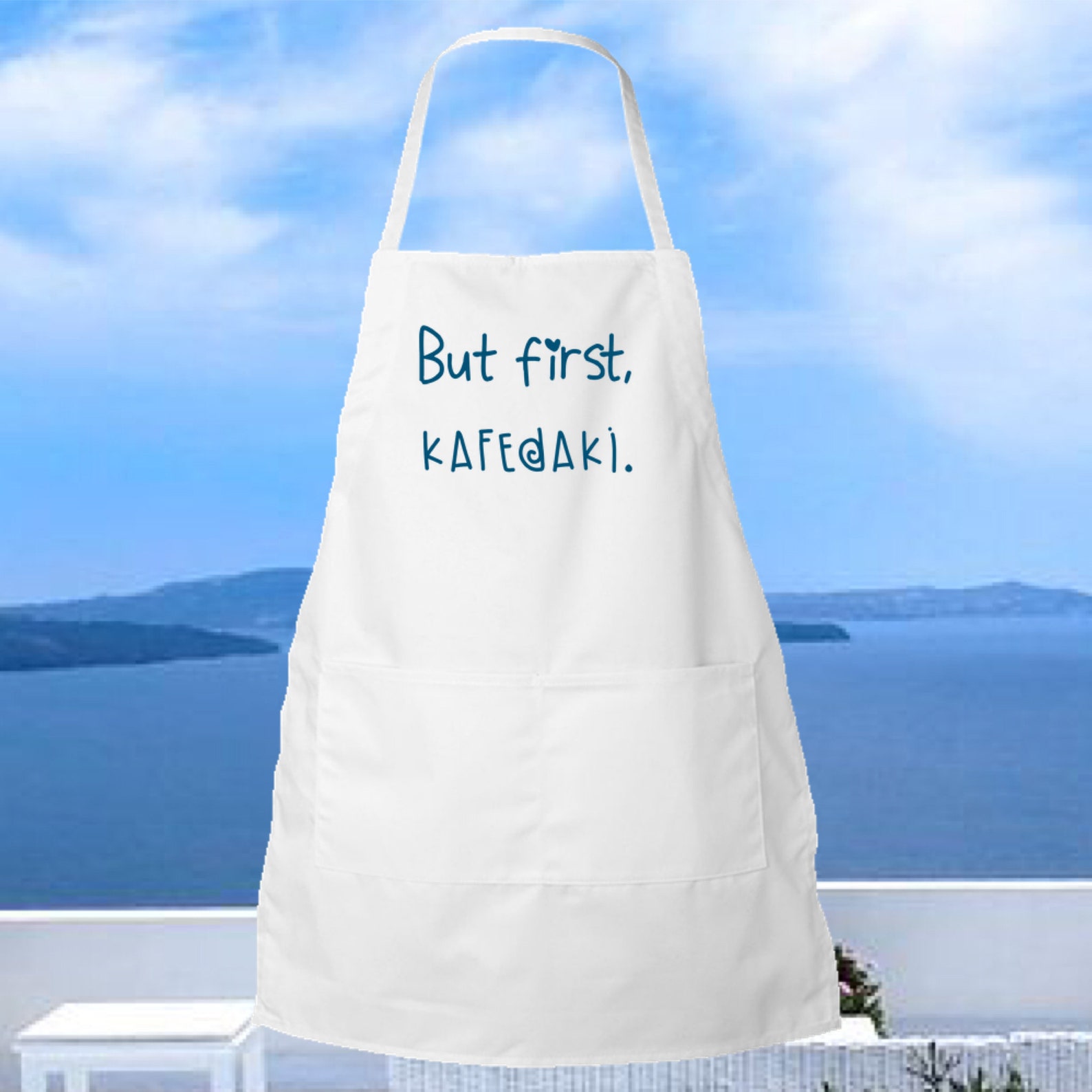 But first kafedaki Apron but first coffee apron in Greek Etsy