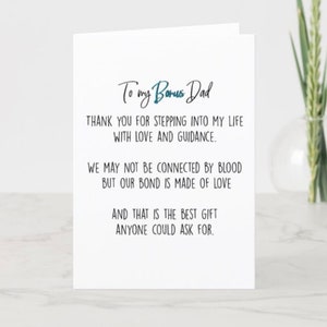 Bonus Dad Card: Father's Day, Birthday, or Appreciation