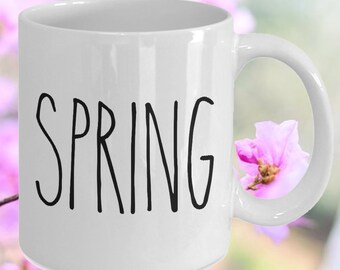 Minimalist Spring mug /Spring coffee mug/ spring decor /Rae Dunn inspired mug/spring gift/ minimalist coffee mug/Spring/ seasonal gifts