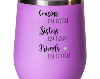 Cousins Wine Tumbler, Stainless Steel Insulated Stemless Glass