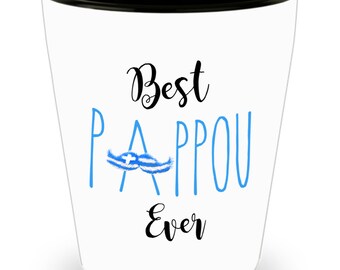 Best Pappou Ever shot glass Pappou gifts Fathers Day gift for Greek grandfather Greek Pride Greek themed gifts