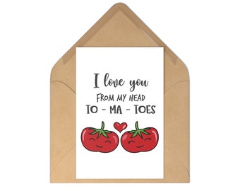 I love you from my head to ma toes couples card Valentine card cute card for boyfriend for girlfriend Valentine’s Day card