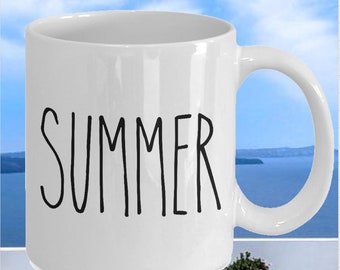 Minimalistische Sommer /Summer Kaffee Tasse Becher / Sommer Dekor /Rae Dunn inspiriert Becher/Sommer Geschenk / minimalistischen Kaffee Becher/Sommer/saisonale Geschenke