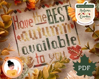 Mejor otoño disponible, #AutumnGardenSAL / Patrón de punto de cruz PDF descarga instantánea / TopKnot Stitcher Shop