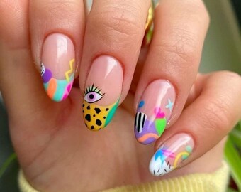 pix Soft Grunge Aesthetic Acrylic Nails soft grunge nails etsy