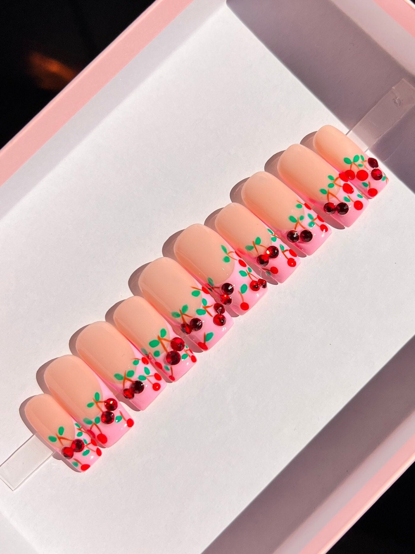 Love Chrome Nails, Cute Press on Valentine Nails 