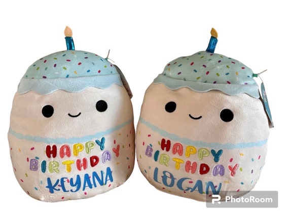 10 Personalized Kiks Blue Cake Squishmallow Stuffed Animal Plush  Squishmallows Custom Squishmallows Boy or Girl Birthday Gift 