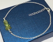 Sterling Silver Peridot Bracelet, August Birthstone, Peridot Gemstone Bracelet, Sterling Silver Bracelet, Gift for Her, Mother-Daughter, Uk