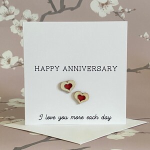 Buon anniversario- Ti amo di più ogni giorno, Biglietto di anniversario, Biglietto d'amore romantico, Carta per partner-Moglie-Marito-Fidanzata-Marito, Negozio del Regno Unito