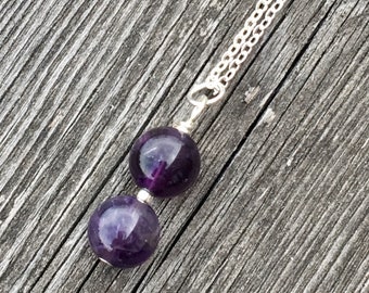 Amethyst  Necklace in Silver Plated, Amethyst Gemstone Pendant, Amethyst Necklace, Amethyst Jewellery,  February Birthstone, UK shop