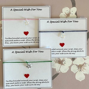 Bulk Wish Bracelets – A Special Wish For You, Birthday Party Favours, Handmade, Party Bags, Keepsake Friends Gift, Wholesale, 8cm x 9.5cm UK