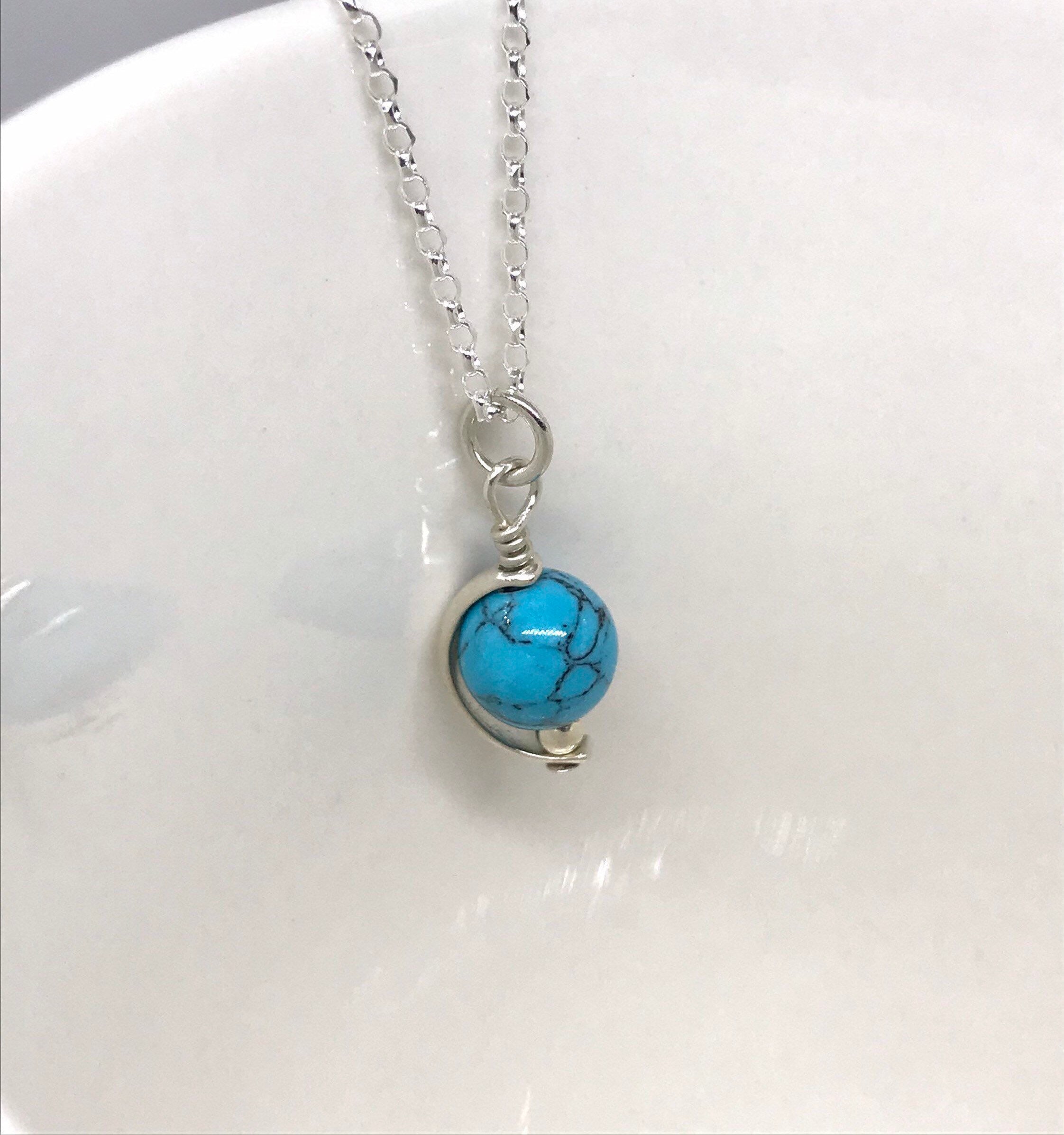 【本物】turquoise stone ネックレスチャーム　silver925 Sterling Silver Turquoise Necklace, Sterling Silver Framed