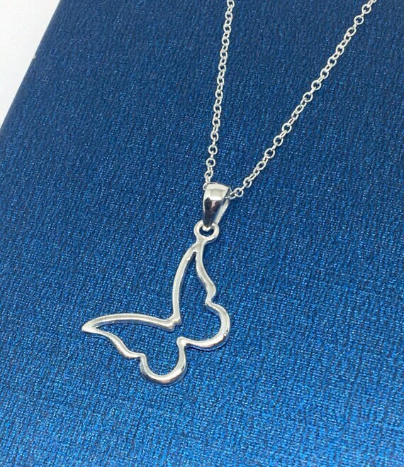 Open Butterfly Pendant Necklace Nature 