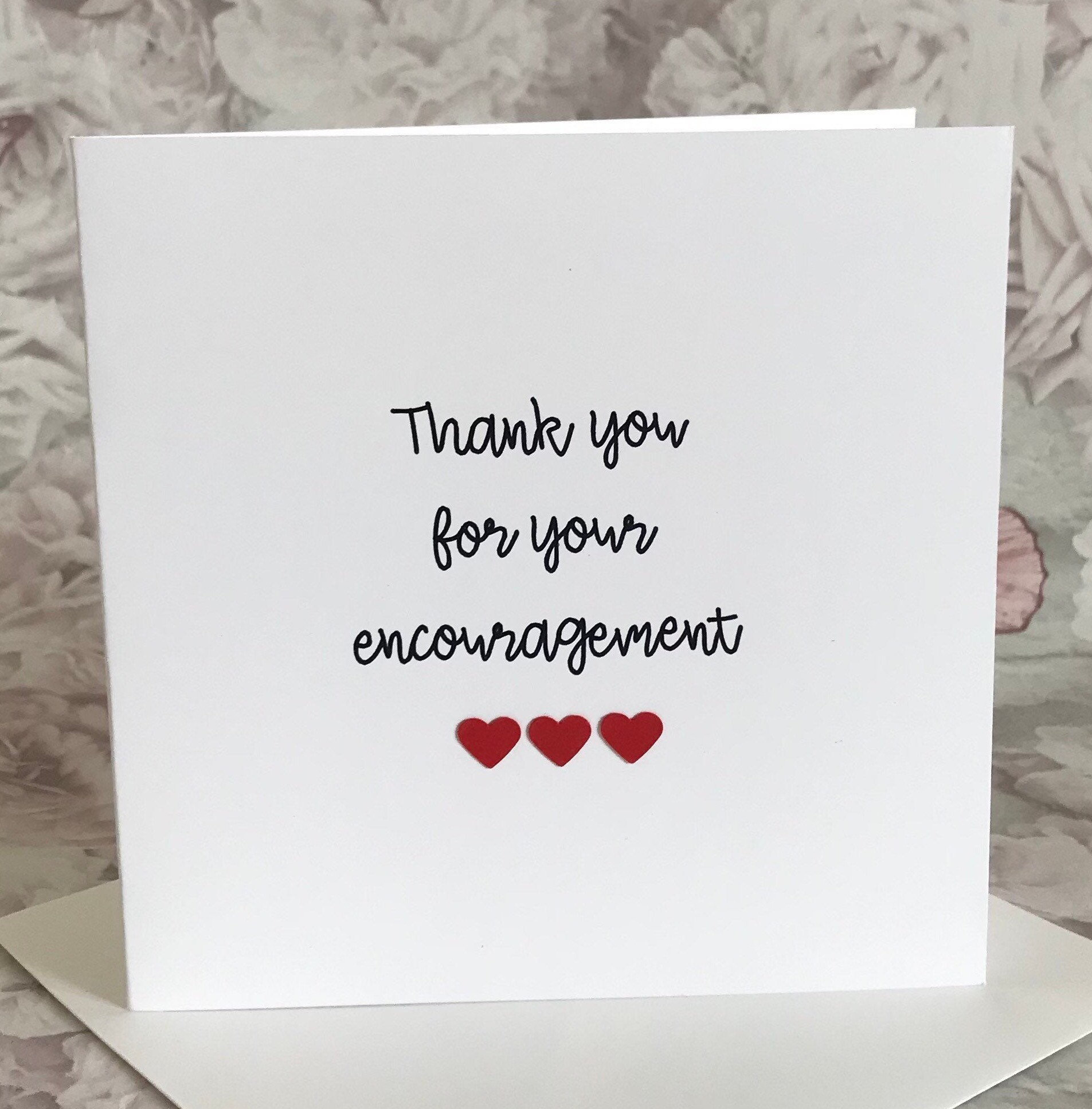 Thank you for your encouragement card Thank You for All You | Etsy