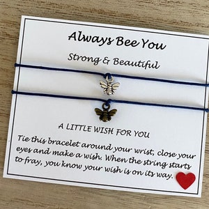 Always Bee You Wish Bracelet, Strong and Beautiful, Bee Bracelet, Friendship Gift, Lucky Bracelet, Friends Jewelry, Wish Gift Bracelet, UK