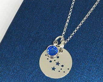 Heart Virgo てんびん座ネックレス スターリングシルバーネックレス レディース サファイア 9月の誕生石 合成キュービッ 並行輸入品 ヒドゥン ハート(HIDDEN HEART) ペンダント - スターリングシルバー、L