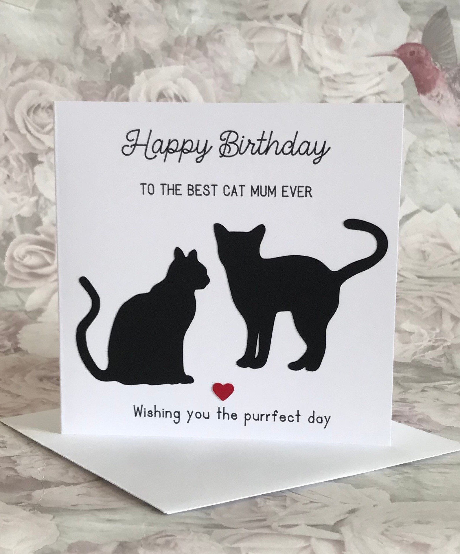 Happy Birthday to the Best Mum Cat Ever Card Cat Birthday - Etsy UK