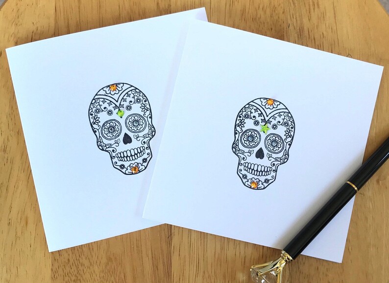 Skull Greeting Card Skull Birthday Card Day of the Dead Friendship Card Intricate Sugar Skull Card Dia de los Muertos UK