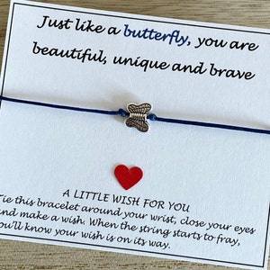Jesteś Piękna, Wyjątkowa I Odważna Bransoletka Motyl Życzenia, Inspirująca Bransoletka Motyl, Bransoletka Przyjaźni, Prezent na Szczęście, Sklep UK