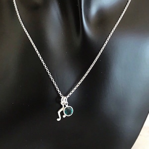 Gorgeous Sterling Silver Personalised Music Note Necklace, Silver Music Note Charm, Music Note Birthstone Jewellery, Gift for Her, UK Shop