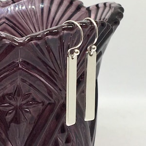Sterling Silber Bar Ohrringe, zierliche Ohrringe, Geschenk für Sie, Minimalistische Silber Ohrringe, Moderne Einfache Ohrringe, UK