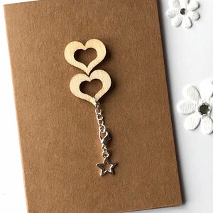 Andenken Silber Stern Charm Karte, leere innen, Sie sind ein Stern, Andenken Karte, schießen für den Stern, braun Kraft Karte, Freundschaft, nur zu sagen