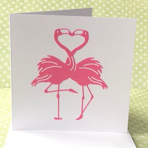 Carte oiseaux d'amour flamant rose, carte de Saint-Valentin, anniversaire, mariage, fiançailles, anniversaire, ami spécial, blanc à l'intérieur, boutique du Royaume-Uni