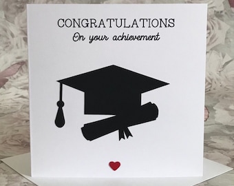 Graduation Card, You Did It, Congratulations On Your Achievement Card, Proud of You, Graduation Cap & Scroll, Well Done, Class of 2021, 2022