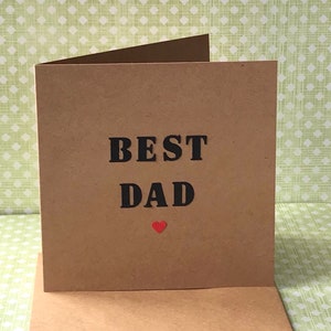 Mejor papá Kraft tarjeta, tarjeta de cumpleaños del padre, tarjeta del día del padre lindo, tarjeta para la figura del padre, tarjeta para el papá del paso, tienda del Reino Unido