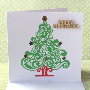 Biglietto albero di Natale, biglietto di auguri di Natale, Biglietto di auguri della stagione, Biglietto Vacanze Felici, Biglietti d'Inverno, Biglietto di Natale Allegro, Negozio del Regno Unito