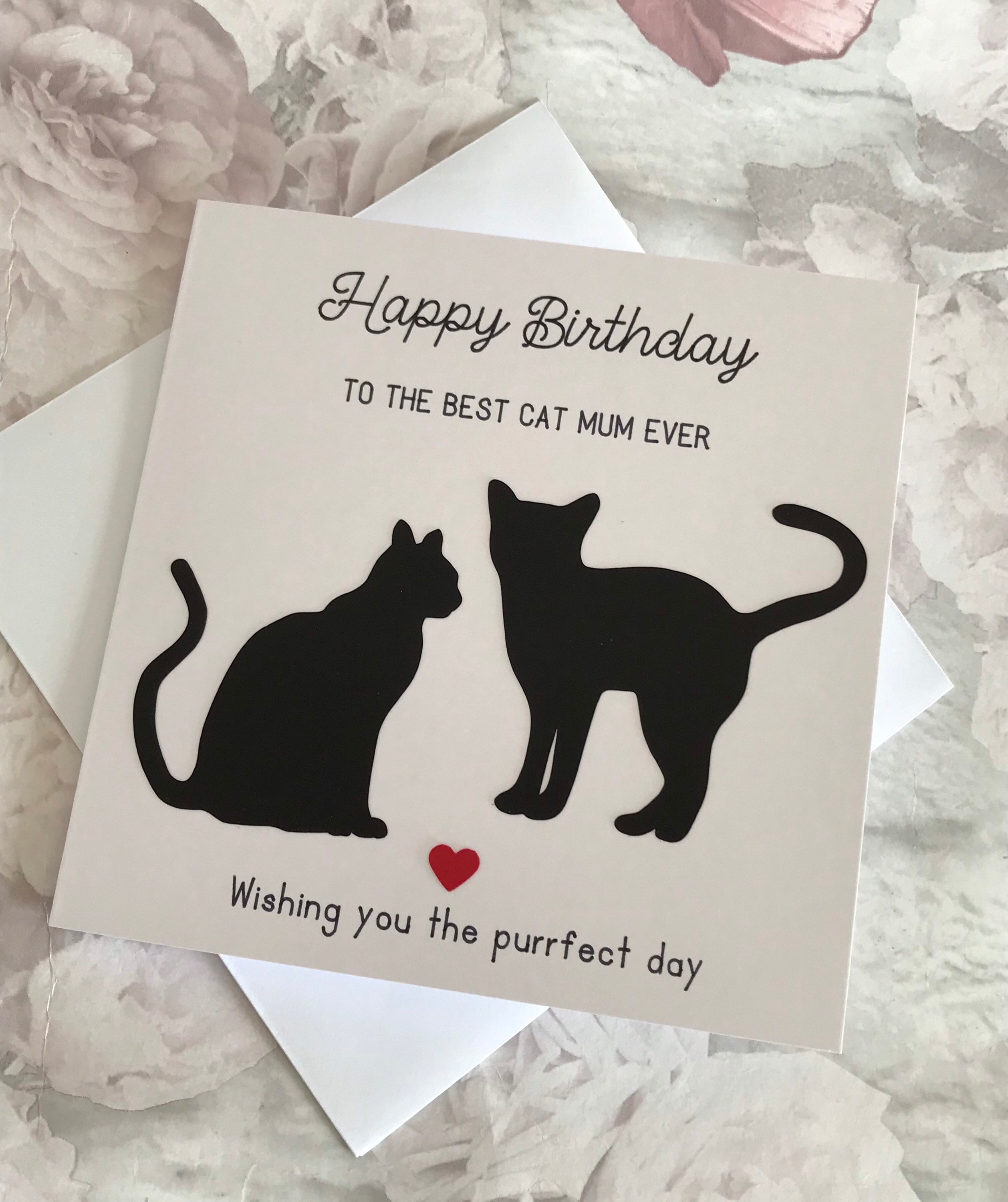 Happy Birthday to the Best Mum Cat Ever Card Cat Birthday